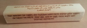 Adenauer quote - German and Arabic