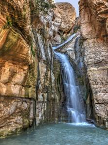 Hidden waterfall at Nahal Arugot