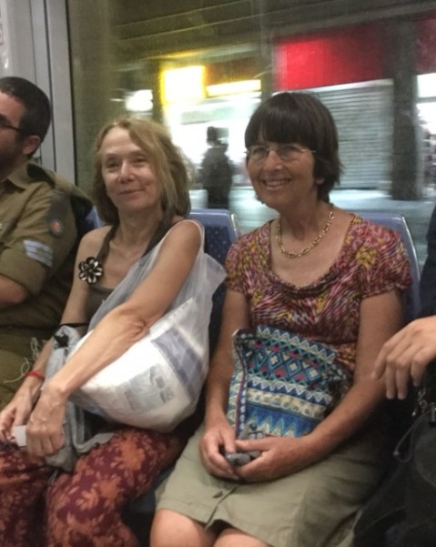 With new/old friend on the Jerusalem's light railway